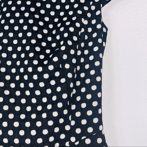 Zara polka dot a-line dress black white mini short capped sleeve - Picture 8 of 14